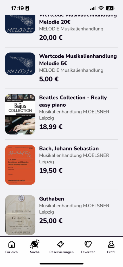 Noten: Melodie Musikalienhandlung und Musikalienhandlung M. OELSNER Leipzig